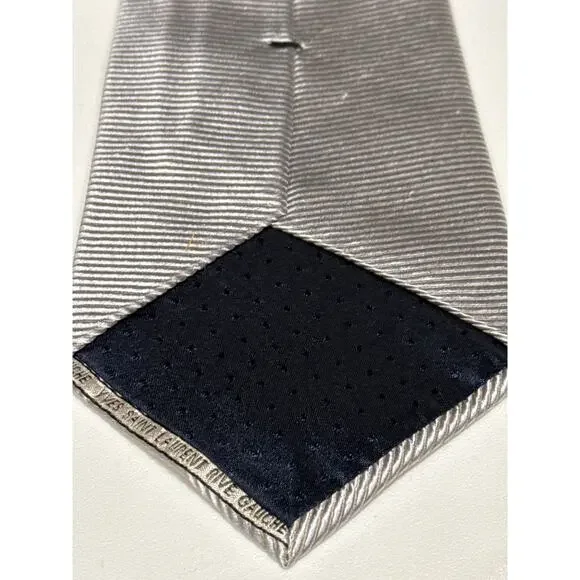 Yves Saint Laurent Rive Gauche Silver Tie, Mens - Picture 5 of 6